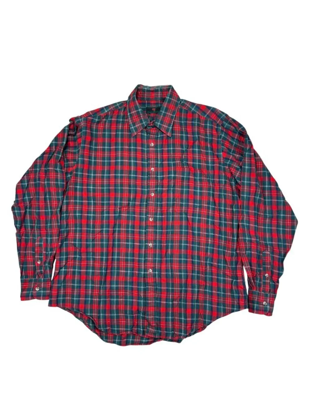 Vintage Abercrombie & Fitch Men Plaid Red Green Holiday Christmas